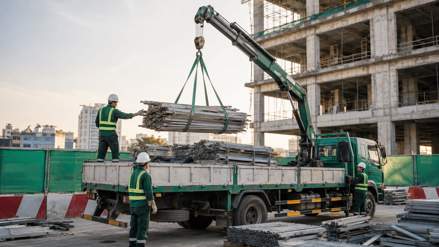 Thu gom phế liệu công trình và vận chuyển khỏi địa điểm